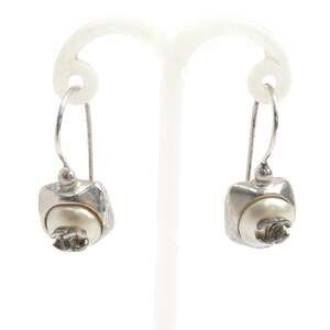 Chanel Cc Logo Earrings Silver-Tone #250197C53B